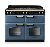 Rangemaster Classic Deluxe Bc 110 Dual Fuel Stone Blue with Antique Brass Trim | CLDLB110DFPSTB/AB1