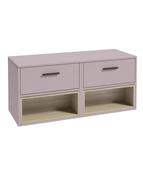 Sonas Malmo Wall Hung 120Cm Two Drawer Countertop Vanity Unit | Matt Cashmere Pink | Matt Black Handle | UF1077
