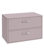 Sonas Finland Wall Hung 80Cm Two Drawer Countetop Vanity Unit | Matt Cashmere Pink | Brushed Chrome Handle | UF0565