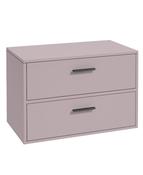 Sonas Finland Wall Hung 80Cm Two Drawer Countetop Vanity Unit | Matt Cashmere Pink | Matt Black Handle | UF0566