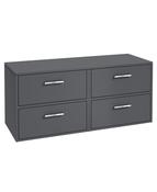 Sonas Finland Wall Hung 120Cm Four Drawer Countertop Vanity Unit | Matt Midnight Grey | Brushed Chrome Handle | UF0956