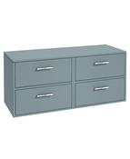 Sonas Finland Wall Hung 120Cm Four Drawer Countertop Vanity Unit | Matt Coral Green | Brushed Chrome Handle | UF0959