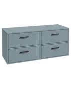 Sonas Finland Wall Hung 120Cm Four Drawer Countertop Vanity Unit | Matt Coral Green | Matt Black Handle | UF0960