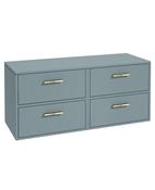 Sonas Finland Wall Hung 120Cm Four Drawer Countertop Vanity Unit | Matt Coral Green | Brushed Gold Handle | UF0961