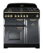 Rangemaster Classic Deluxe 90 Dual Fuel Slate with Antique Brass Trim | CLDL90DFPSLT/AB1