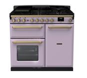 Rangemaster Estel Deluxe 100 | Dual Fuel | Heather | Antique Brass Trim | ESDL100DFPHTH/AB1