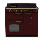 Rangemaster Classic Deluxe 100 Induction Bordeaux with Antique Brass Trim | CLDL100EIPBOR/AB1