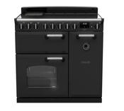 Rangemaster Classic Deluxe 90 Induction Charcoal Black with Chrome Trim | CLDL90EIPCBL/CM1