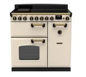 Rangemaster Classic Deluxe 90 Induction Pale Cream with Antique Brass Trim | CLDL90EIPPCR/AB1
