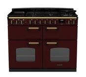 Rangemaster Classic Deluxe Bc 110 Dual Fuel Bordeaux with Antique Brass Trim | CLDLB110DFPBOR/AB1