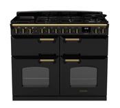 Rangemaster Classic Deluxe Bc 110 Dual Fuel Charcoal Black with Antique Brass Trim | CLDLB110DFPCBL/AB1