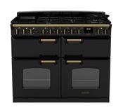 Rangemaster Classic Deluxe Bc 110 Dual Fuel Black with Antique Brass Trim | CLDLB110DFPGBL/AB1