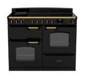 Rangemaster Classic Deluxe Oc 110 Induction Black with Antique Brass Trim | CLDLO110EIPGBL/AB1
