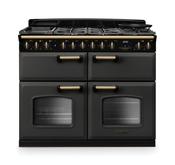 Rangemaster Classic Deluxe Bc 110 Dual Fuel Slate with Antique Brass Trim | CLDLB110DFPSLT/AB1