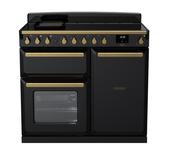 Rangemaster Estel Deluxe 100 | Induction | Gloss Black | Antique Brass Trim | ESDL100EIPGBL/AB1