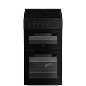 Hotpoint 50cm Electric Cooker with Ceramic Hob | Black | HTE5VCB image