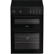 Indesit 60cm Electric Double Cooker | 69L + 36L | Easy Clean Enamel | Black | IDE6VMB image