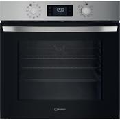 Indesit Turn&amp;go Single Fan Oven | Eco Cleaning | Multifunction 8 | 71l with 2 Dial | Digital Display Timer | A | Stainless Steel | IO258HX