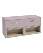 Sonas Malmo Wall Hung 120Cm Two Drawer Countertop Vanity Unit | Matt Cashmere Pink | Brushed Gold Handle | UF1078