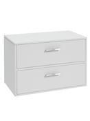 Sonas Finland Wall Hung 80Cm Two Drawer Countetop Vanity Unit | Matt White | Brushed Chrome Handle | UF0571