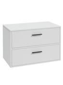 Sonas Finland Wall Hung 80Cm Two Drawer Countetop Vanity Unit | Matt White | Matt Black Handle | UF0572