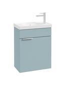 Sonas Stockholm Wall Hung 50Cm Cloakroom Vanity Unit | Matt Morning Sky Blue | Brushed Chrome Handle | UF0728 image