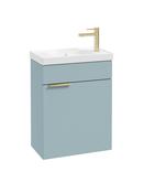 Sonas Stockholm Wall Hung 50Cm Cloakroom Vanity Unit | Matt Morning Sky Blue | Brushed Gold Handle | UF0730 image