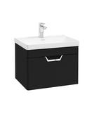 Sonas Freya Wall Hung 60Cm Single Drawer Vanity Unit | Matt Black | Chrome Handle | UF1133