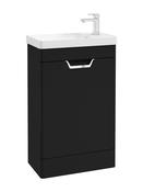 Sonas Freya Floorstanding 55Cm Single Door Cloakroom Vanity Unit | Matt Black | Chrome Handle | UF1157