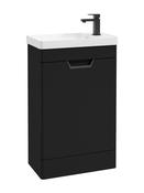 Sonas Freya Floorstanding 55Cm Single Door Cloakroom Vanity Unit | Matt Black | Matt Black Handle | UF1158
