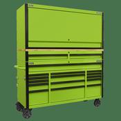 Superline PRO(R) Black Edition Mobile Trolley with Wooden Worktop, Hutch &amp;amp; 2 Drawer Riser 15 Drawer 1549mm