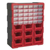 Cabinet Box 39 Drawer - Red/Black