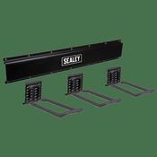 Wall Mounting Storage Rail with 3 Closed End Hooks image