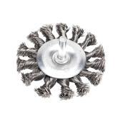 75mm Twist Knot Flat Wire Wheel with 6mm Shaft