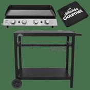 4 Burner Portable Gas Plancha, Cover &amp;amp; Trolley image