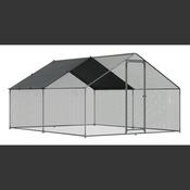 Walk-In Galvanized Steel Chicken Run with Roof Cover &amp;amp; PVC Coated Chicken Wire image