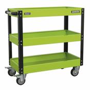 Superline PRO(R) Heavy-Duty Workshop Trolley 3-Level - Hi-Vis Green