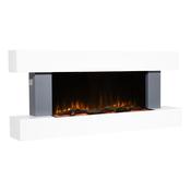 Wall Mounting Electric Fireplace with LED Flame Effect 52" - Grey