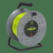 50m Cable Reel with Thermal Trip 4 x 230V - Hi-Vis Green image