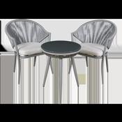 Echo Aluminium Balcony Set with Tempered Glass Tabletop 3pc image
