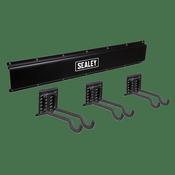 Wall Mounting Storage Rail with Sports Equipment Hooks image