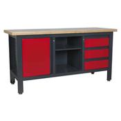 Workbench with 3 Drawers, 1 Cupboard &amp;amp; Open Storage image