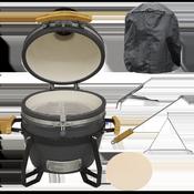 Deluxe 16"(40cm) Ceramic Kamado Style BBQ, Cover, Grid Gripper, Heat Deflector &amp;amp; Heat Deflector Support image