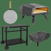 Gas Pizza Oven with Water-Resistant Cover/Carry Bag, 12" Pizza Peel &amp;amp; Plancha Trolley