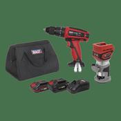 2 x SV20 Series Cordless Power Tool Kit 20V - 2 Batteries image