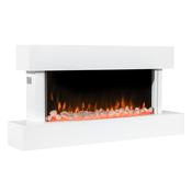 Wall Mounting Electric Fireplace with LED Flame Effect 46" - White
