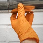 Diamond Grip Extra-Thick Nitrile Powder-Free Gloves, Orange, X-Large - Pack of 50 image