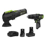 2 x SV10.8 Series Cordless Power Tool Kit 10.8V - 2 Batteries