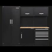 Storage System with Hardwood Worktop 2.48m