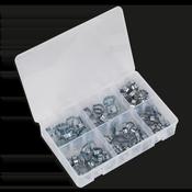 Zinc Plated O-Clip Double Ear Assortment 140pc